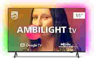 Smart TV Philips Ambilight 55' 4K 55PUG7908/78, Google TV, Comando de Voz, Dolby Vision/Atmos, VRR/ALLM, Bluetooth