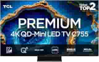 Smart TV TCL 65 Polegadas QLED Mini LED 4K C755 WiFi Bluetooth Google TV 144Hz VRR HDR10+ 65C755