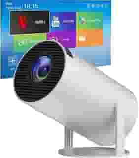 Mini Projetor Portatil 5g Wifi 6 Bluetooth 5.0 AOPVUI Android 11 HY300 Projetor 4K 1080 Full HD Suporte 8000 Lumens Para Celular LED Projete até 130 polegadas