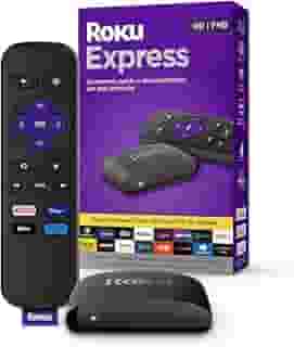 Roku Express | Dispositivo de streaming para TV HD/Full HD compatível com Alexa, Siri e Google. Inclui Cabo HDMI Premium