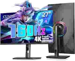 CUNPU Monitor de jogos de 27 polegadas 4K 144/160Hz, UHD 3840x2160 Fast IPS Panel PC Monitor, 135% sRGB, HDR400Nit, Freesync & G-sync, suporta PS5 Xbox 4K 120Hz, HDMI 2.1, DP 1.4, ajuste de altura