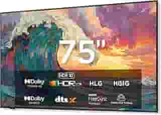 iFFALCON Smart TV Classe QLED 4K de 75 polegadas, TV mural ultrafina, 144Hz, HDR, modo artístico com arte AI, ampla gama de cores, Dolby Vision IQ, Dolby Atmos, Google Assistant Voice Remote (modelo