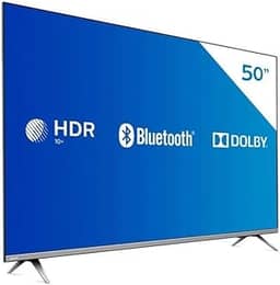 Smart TV Philips 50' 50PUG6654/78 4K UHD HDR10+ Dolby Vision Dolby Atmos Bluetooth WiFi 3 HDMI 2 USB - Prata Bordas ultrafinas
