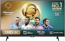 Hisense Smart TV UHD 4K DLED 58' Polegadas 58A6N com HDR10+ Dolby Vision Game Mode Controle por Voz Alexa Built-In AirPlay