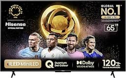 Hisense Smart TV UHD 4K Mini LED 65' Polegadas 65U6N Google TV, Processador com AI, HDR10+, Dolby Atmos, Sports Mode, Game Mode Plus e Compatível com Alexa