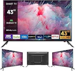 Smart Tv 43' HD | Android 14 | 2 HDMI + À Prova de Umidade | Wi-fi 100/240v