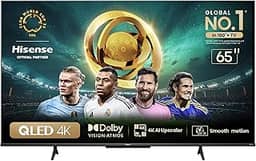 Hisense Smart TV UHD 4K QLED 65' Polegadas 65Q6N Google TV com HDR10+, Dolby Atmos, Sports Mode, Game Mode Plus e Compatível com Alexa