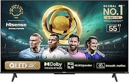 Hisense Smart TV UHD 4K QLED 55' Polegadas 55Q6N Google TV com HDR10+, Dolby Atmos, Sports Mode, Game Mode Plus e Compatível com Alexa