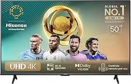 Hisense Smart TV UHD 4K DLED 50' Polegadas 50A6K com HDR10+ Dolby Vision Game Mode Controle por Voz Alexa Built-In AirPlay